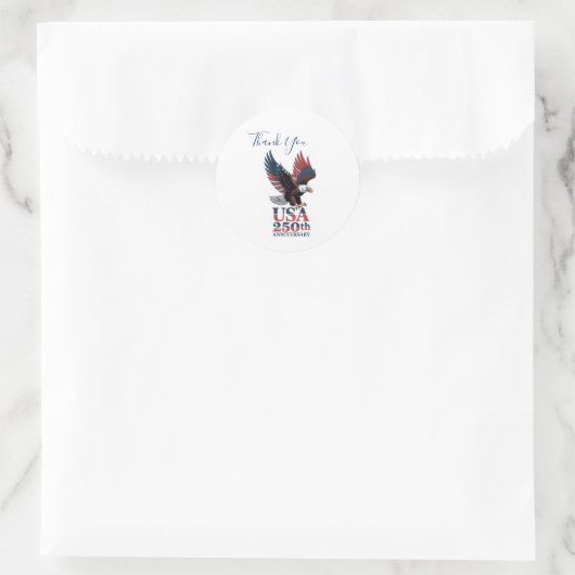 US 250. Jubiläum Runder Aufkleber (Tasche)