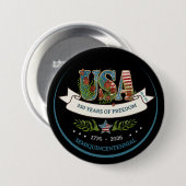 US 250 Semiquincentennial Botanische Aquarell 4. Button (Vorne & Hinten)