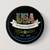 US 250 Semiquincentennial Botanische Aquarell 4. Button (Vorderseite)