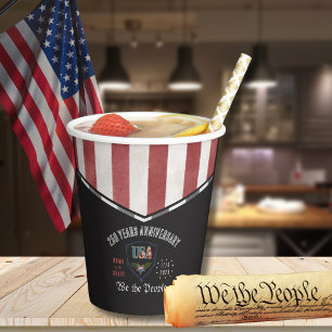 US 250 Wir das Volk Patriotisches Jubiläumspapier  Pappbecher