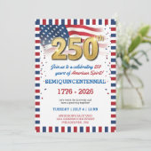 US 250 Years Anniversary Party Invitation Einladung (Stehend Vorderseite)