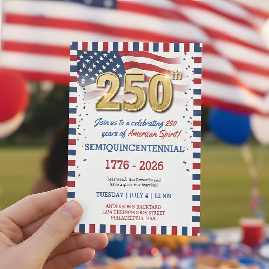US 250 Years Anniversary Party Invitation Einladung