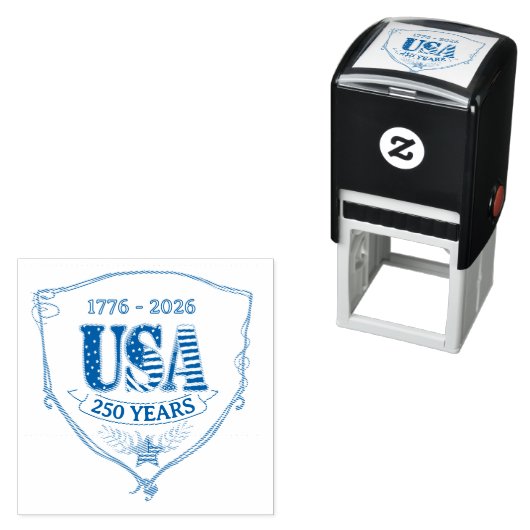 US 250 Years of Freedom Personalized Square Stamp Permastempel (Beispiel)