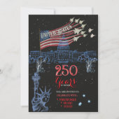 US 250 Years of Freedom Statue of Liberty Jet Flag Einladung (Vorderseite)