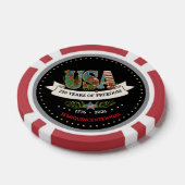 US 250th Anniversary Bold Black & Red Elegant  Pokerchips (Einzeln)