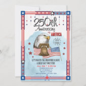 US 250th Anniversary Hand Drawn Bell Eagle Einladung (Vorderseite)