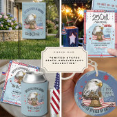 US 250th Anniversary Hand Drawn Bell Eagle Einladung