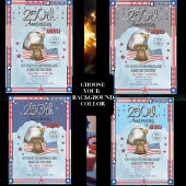 US 250th Anniversary Hand Drawn Bell Eagle Einladung