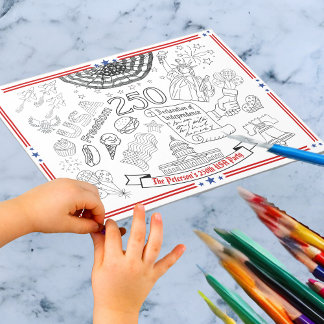 US 250th Anniversary Kids Color Me Patriot Party Notizblock