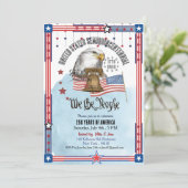 US 250th Anniversary Liberty Bell Eagle Invitation Einladung (Stehend Vorderseite)