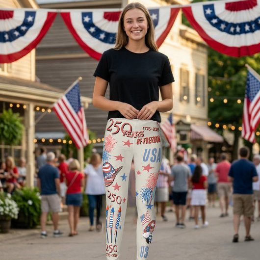 US 250th Anniversary Patriotic Gnome Leggings