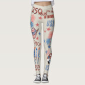 US 250th Anniversary Patriotic Gnome Leggings (Vorderseite)