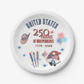 US 250th Anniversary Patriotic Gnome Paper Plates Pappteller (Vorderseite)