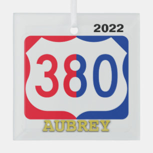 US 380 Hwy - Aubrey, Ornament Aus Glas