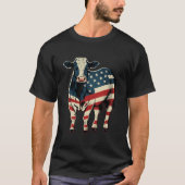 US 4. Juli Rinder auf patriotische amerikanische K T-Shirt (Vorderseite)