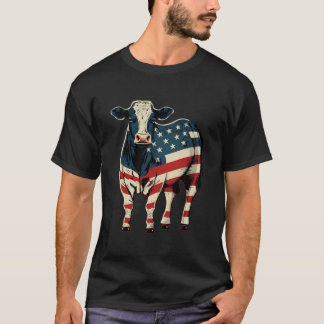 US 4. Juli Rinder auf patriotische amerikanische K T-Shirt