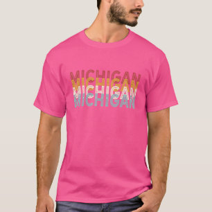 US 70er Staat Retro Vintag Michigan T-Shirt