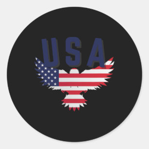 US Adler 4. Juli Geschenk Lässig amerikanischen St Runder Aufkleber
