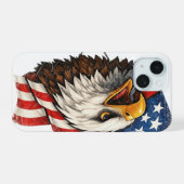 US-Adler iPhone 15 Hülle (Rückseite (Horizontal))
