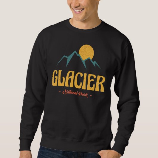 Us Adventure Vintag Glacier Nationalpark Souvenirs Sweatshirt (Vorderseite)