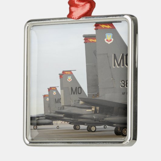 US Air Force F-15E Strike Eagles Silbernes Ornament (Links)