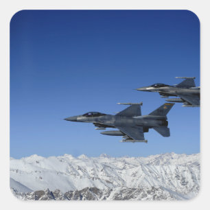 US Air Force F-16 Falken bekämpfen Quadratischer Aufkleber