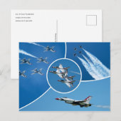 US Air Force F-16 Thunderbirds Postkarte (Vorne/Hinten)