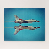 US Air Force Jet Airplanes Thunderbird F16 USAF J Puzzle (Horizontal)