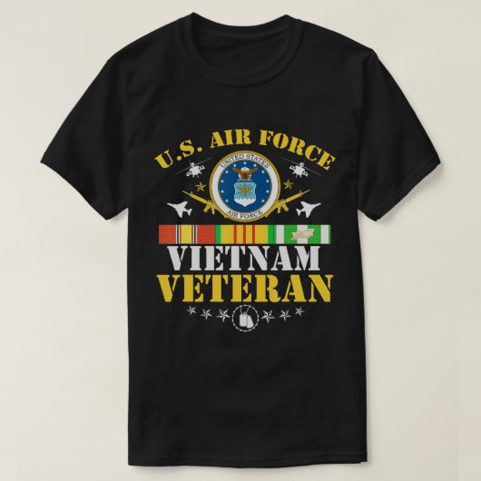 US Air Force Vietnam Veteran USA Flag Vietnam Vet T-Shirt (Design vorne)