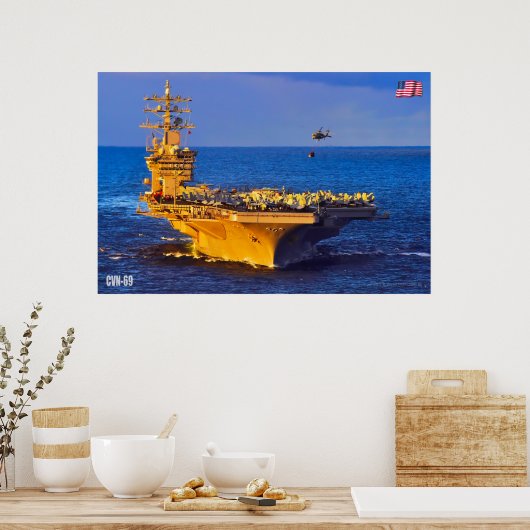 US AIRCRAFT CARRIER - CVN-69 POSTER (Küche)
