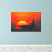 US AIRCRAFT CARRIER - CVN-77 24x36 Leinwanddruck (Insitu (Holzboden))