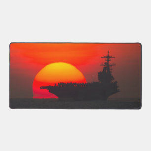 US AIRCRAFT CARRIER - CVN-77 SCHREIBTISCHUNTERLAGE