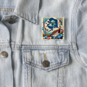 US-Alaska Staat Bird und Blume Design Button (Beispiel)