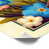 US Alaska Staat Bird und Blume Design Poster (Ecke)