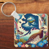 US-Alaska Staat Bird und Blume Design Schlüsselanhänger (Vorderseite)