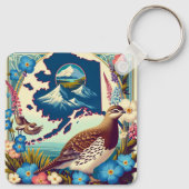 US-Alaska Staat Bird und Blume Design Schlüsselanhänger (Rückseite)