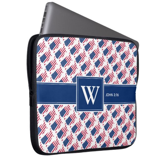US AMERICA Christlich Scripting Monogram-Notebook Laptopschutzhülle (Vorne Rechts)