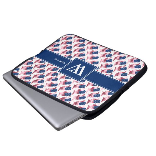 US AMERICA Christlich Scripting Monogram-Notebook Laptopschutzhülle (Vorne Knopf)