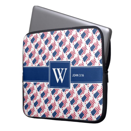 US AMERICA Christlich Scripting Monogram-Notebook Laptopschutzhülle (Vorderseite Links)