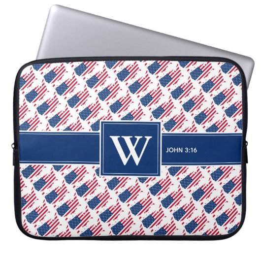 US AMERICA Christlich Scripting Monogram-Notebook Laptopschutzhülle (Vorderseite)