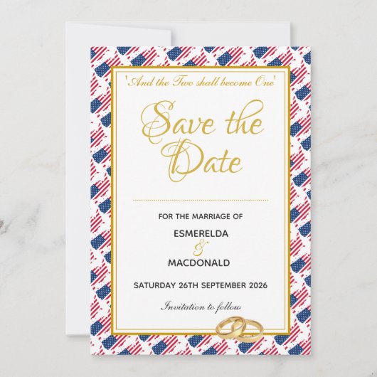 US AMERICA Custom Christlich Wedding Save The Date (Vorderseite)
