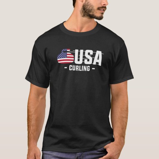 US America Flag Curling Team Curl 3 T-Shirt (Vorderseite)