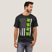 US America Flag Kleeblatt Clover St Patricks Day T-Shirt (Vorne ganz)