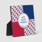US AMERICA FLAG Patriotische Schrift GOD BLESS Fotoplatte (Vorderseite)