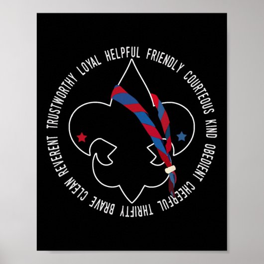 US America Flag Scouting Law for Kids Poster (Vorne)