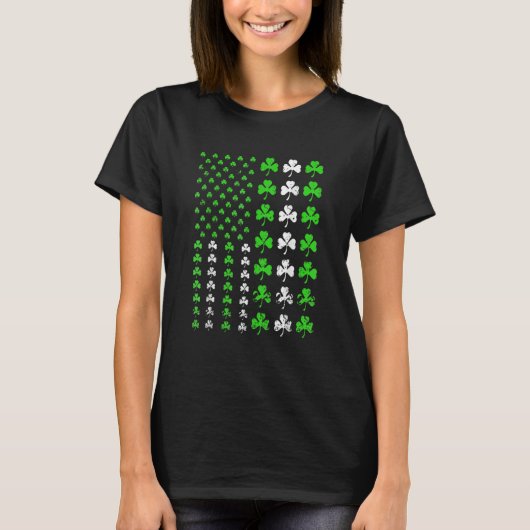 US America Flag Shamrock Clover St Patricks Day Pa T-Shirt (Vorderseite)