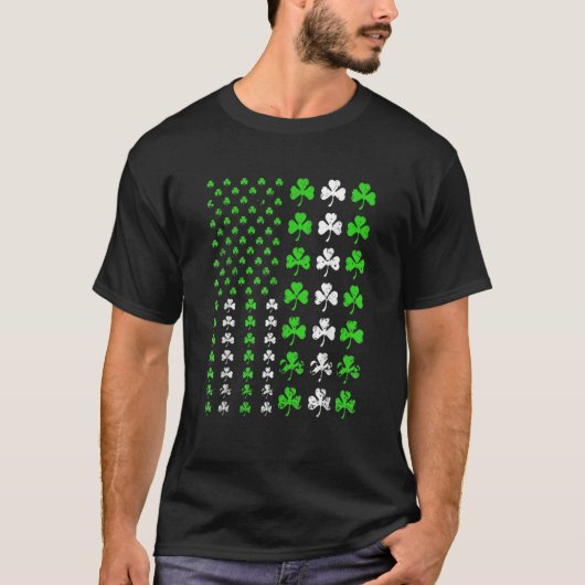 US America Flag Shamrock Clover St Patricks Day Pa T-Shirt (Vorderseite)
