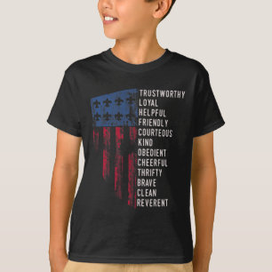 Us America Flag Vintage Pfadfinder Gesetz T-Shirt
