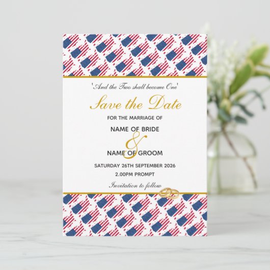 US-AMERICA-Sonderveranstaltung Hochzeitsfeier Save The Date (Stehend Vorderseite)