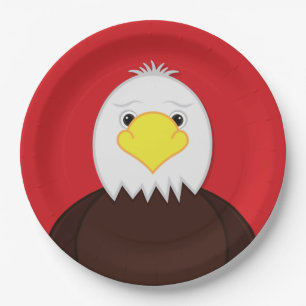 US American Eagle Cartoon Character plate plate Pappteller